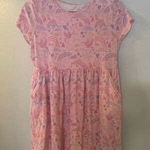 Wonder Nation Pink Unicorn and Rainbow Dress